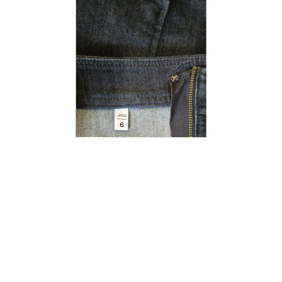 Loft Size 6 Women's Skirt Demin Mini Dark Wash Zippered Back Front Pockets - Picture 4 of 5